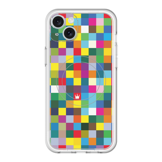 スリムプロテクションプレミアムケース with MagSafe［ CASEPLAY Rainbow Check ］