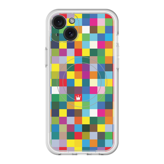 スリムプロテクションプレミアムケース with MagSafe［ CASEPLAY Rainbow Check ］