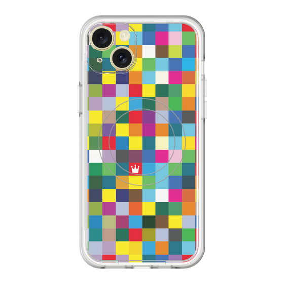 スリムプロテクションプレミアムケース with MagSafe［ CASEPLAY Rainbow Check ］