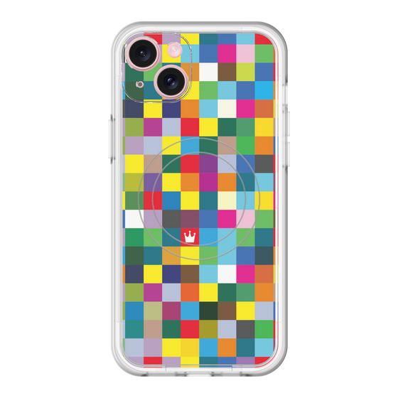 スリムプロテクションプレミアムケース with MagSafe［ CASEPLAY Rainbow Check ］