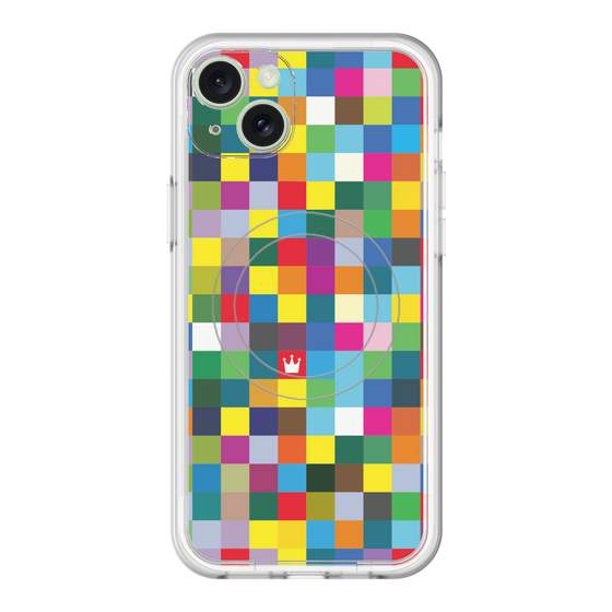スリムプロテクションプレミアムケース with MagSafe［ CASEPLAY Rainbow Check ］