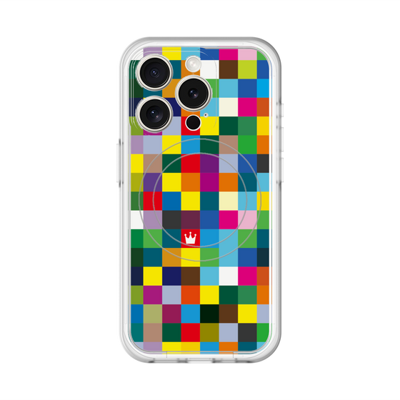 スリムプロテクションプレミアムケース with MagSafe［ CASEPLAY Rainbow Check ］