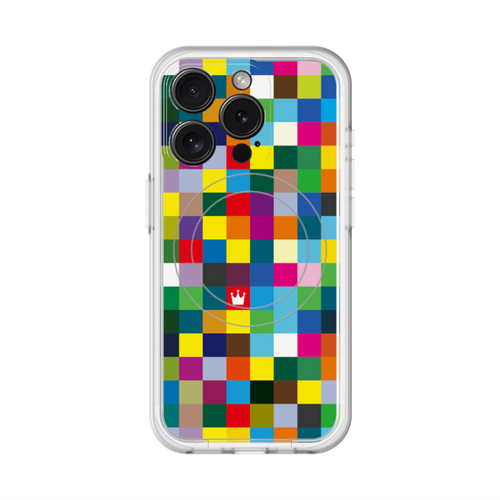 スリムプロテクションプレミアムケース with MagSafe［ CASEPLAY Rainbow Check ］