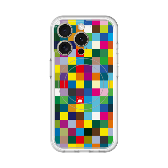 スリムプロテクションプレミアムケース with MagSafe［ CASEPLAY Rainbow Check ］