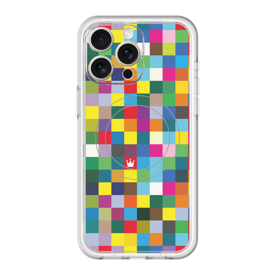 スリムプロテクションプレミアムケース with MagSafe［ CASEPLAY Rainbow Check ］