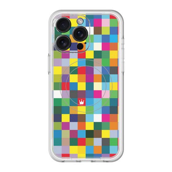 スリムプロテクションプレミアムケース with MagSafe［ CASEPLAY Rainbow Check ］
