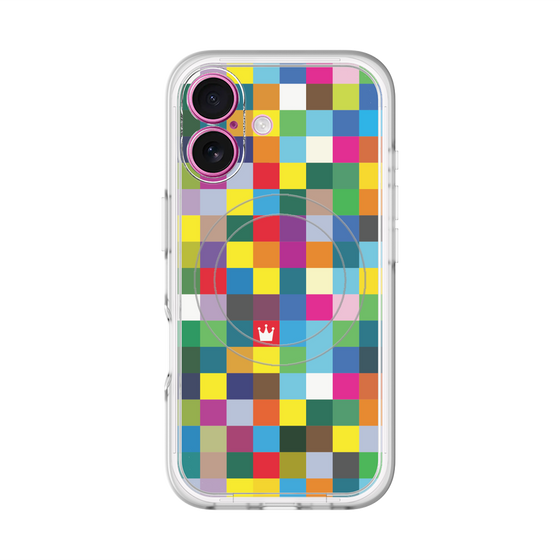 スリムプロテクションプレミアムケース with MagSafe［ CASEPLAY Rainbow Check ］