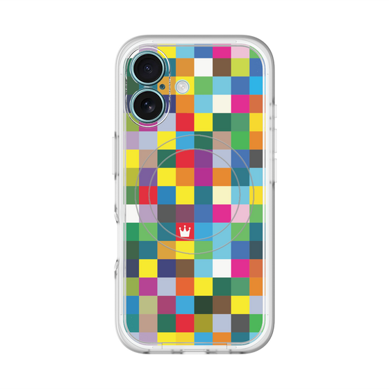 スリムプロテクションプレミアムケース with MagSafe［ CASEPLAY Rainbow Check ］