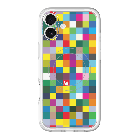 スリムプロテクションプレミアムケース with MagSafe［ CASEPLAY Rainbow Check ］