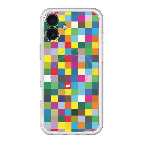 スリムプロテクションプレミアムケース with MagSafe［ CASEPLAY Rainbow Check ］