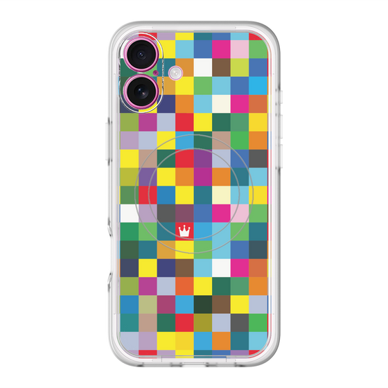 スリムプロテクションプレミアムケース with MagSafe［ CASEPLAY Rainbow Check ］