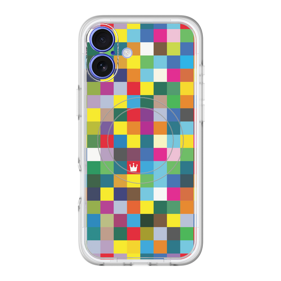 スリムプロテクションプレミアムケース with MagSafe［ CASEPLAY Rainbow Check ］