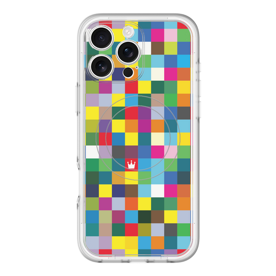 スリムプロテクションプレミアムケース with MagSafe［ CASEPLAY Rainbow Check ］
