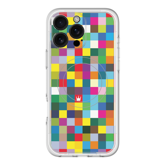 スリムプロテクションプレミアムケース with MagSafe［ CASEPLAY Rainbow Check ］