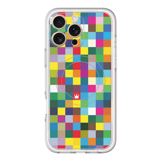スリムプロテクションプレミアムケース with MagSafe［ CASEPLAY Rainbow Check ］