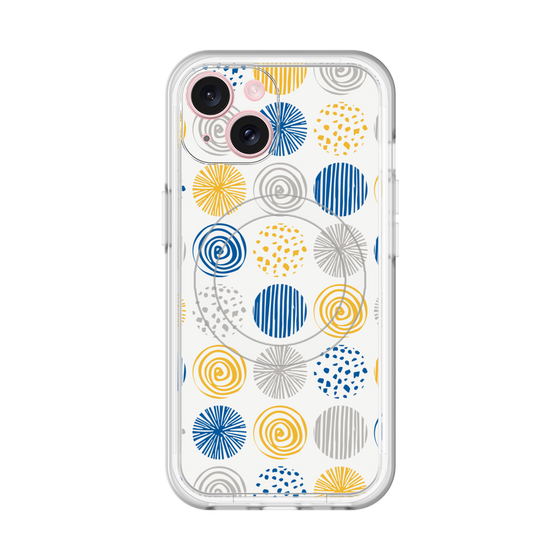 スリムプロテクションプレミアムケース with MagSafe［ Nordic Circle - Blue ］