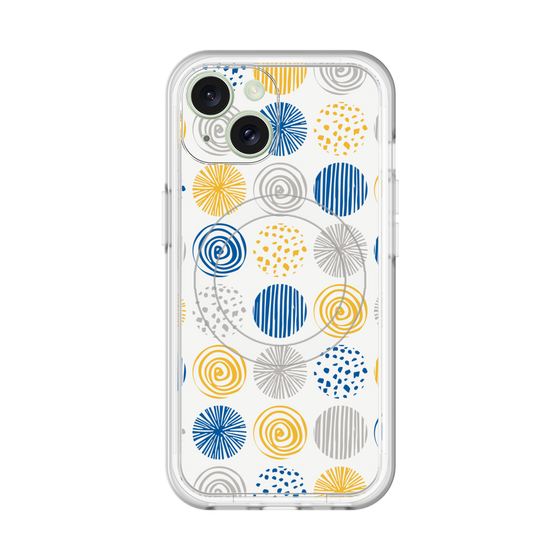 スリムプロテクションプレミアムケース with MagSafe［ Nordic Circle - Blue ］