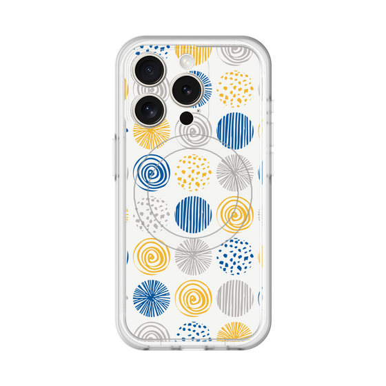 スリムプロテクションプレミアムケース with MagSafe［ Nordic Circle - Blue ］