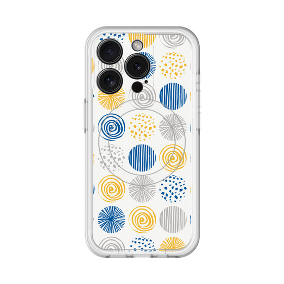 スリムプロテクションプレミアムケース with MagSafe［ Nordic Circle - Blue ］