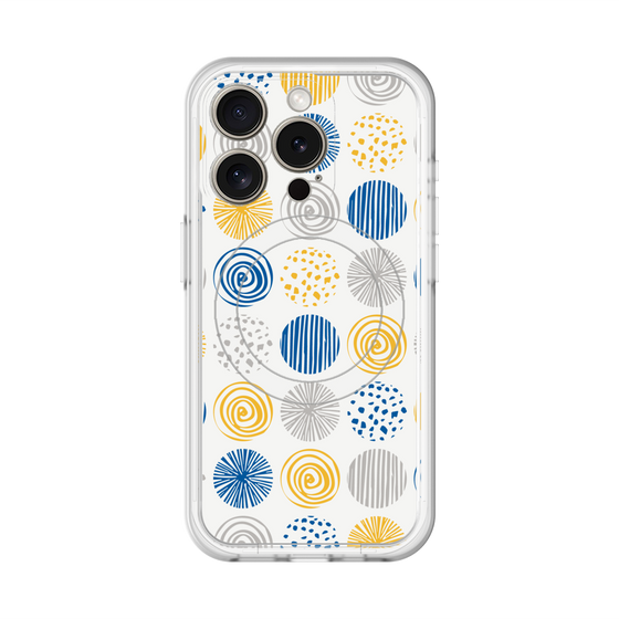 スリムプロテクションプレミアムケース with MagSafe［ Nordic Circle - Blue ］