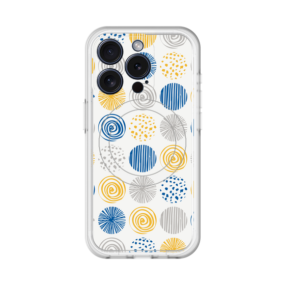 スリムプロテクションプレミアムケース with MagSafe［ Nordic Circle - Blue ］