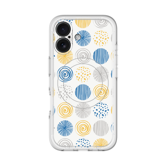 スリムプロテクションプレミアムケース with MagSafe［ Nordic Circle - Blue ］