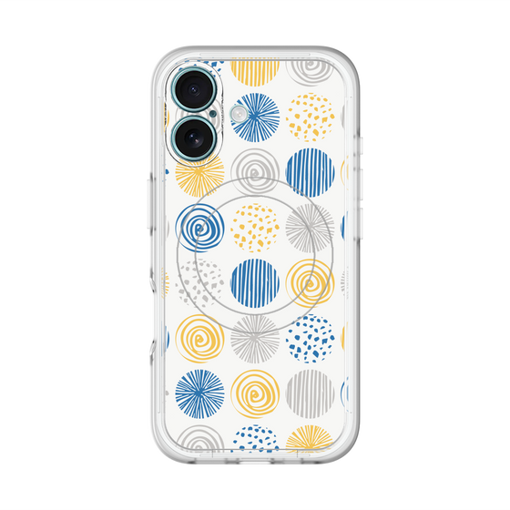 スリムプロテクションプレミアムケース with MagSafe［ Nordic Circle - Blue ］