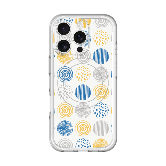 スリムプロテクションプレミアムケース with MagSafe［ Nordic Circle - Blue ］