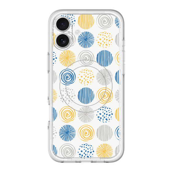 スリムプロテクションプレミアムケース with MagSafe［ Nordic Circle - Blue ］