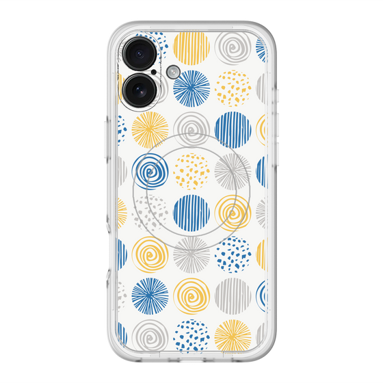 スリムプロテクションプレミアムケース with MagSafe［ Nordic Circle - Blue ］