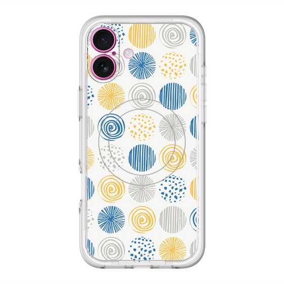スリムプロテクションプレミアムケース with MagSafe［ Nordic Circle - Blue ］