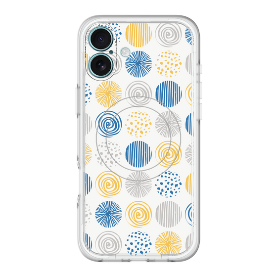 スリムプロテクションプレミアムケース with MagSafe［ Nordic Circle - Blue ］