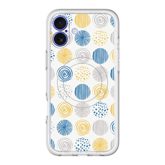 スリムプロテクションプレミアムケース with MagSafe［ Nordic Circle - Blue ］