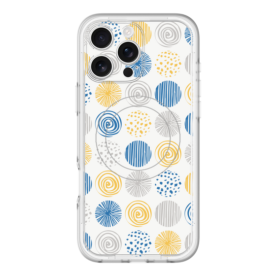 スリムプロテクションプレミアムケース with MagSafe［ Nordic Circle - Blue ］