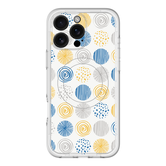 スリムプロテクションプレミアムケース with MagSafe［ Nordic Circle - Blue ］