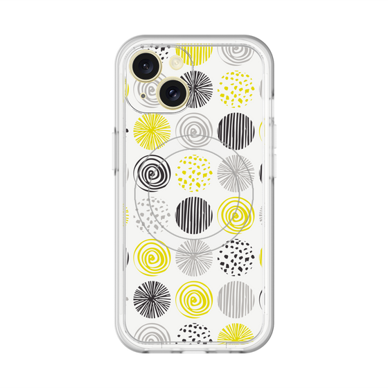 スリムプロテクションプレミアムケース with MagSafe［ Nordic Circle - Yellow ］