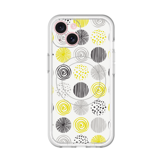 スリムプロテクションプレミアムケース with MagSafe［ Nordic Circle - Yellow ］