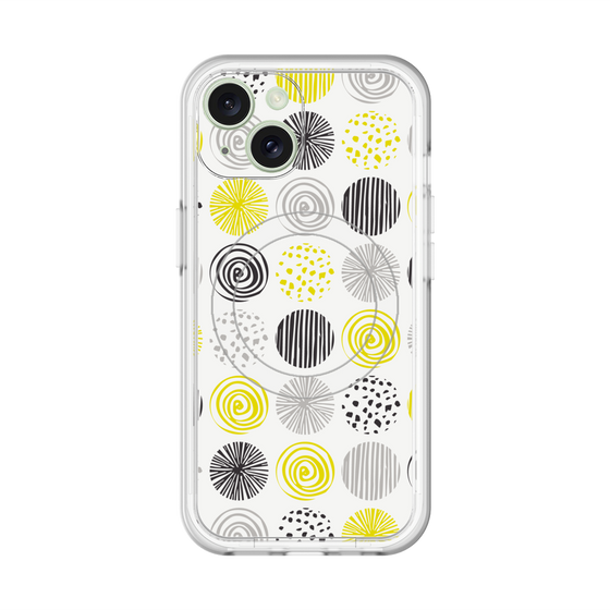 スリムプロテクションプレミアムケース with MagSafe［ Nordic Circle - Yellow ］