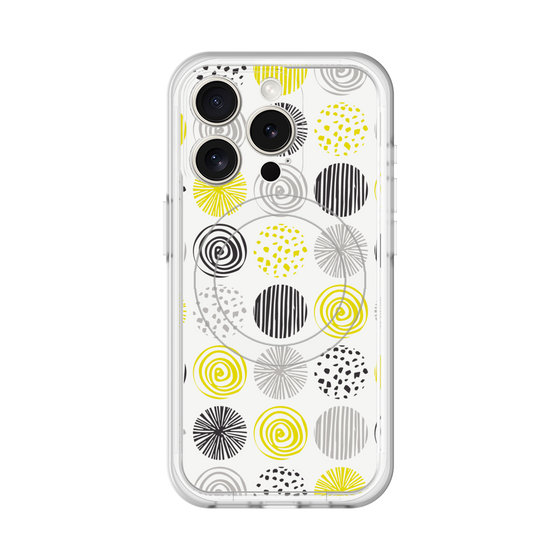 スリムプロテクションプレミアムケース with MagSafe［ Nordic Circle - Yellow ］
