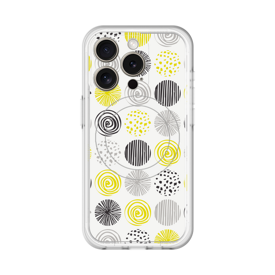 スリムプロテクションプレミアムケース with MagSafe［ Nordic Circle - Yellow ］
