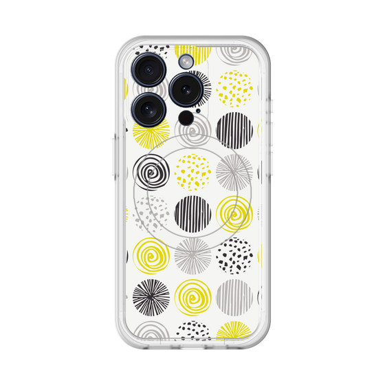 スリムプロテクションプレミアムケース with MagSafe［ Nordic Circle - Yellow ］