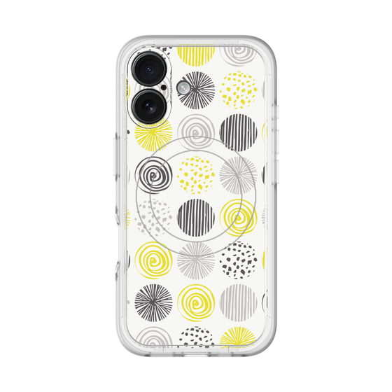 スリムプロテクションプレミアムケース with MagSafe［ Nordic Circle - Yellow ］