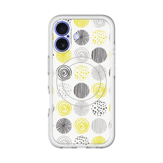 スリムプロテクションプレミアムケース with MagSafe［ Nordic Circle - Yellow ］