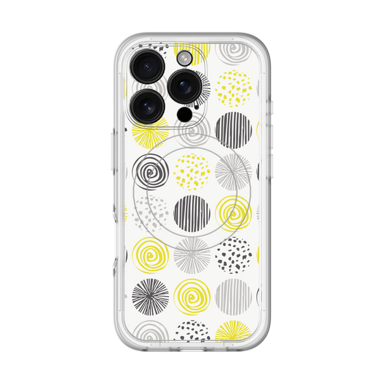 スリムプロテクションプレミアムケース with MagSafe［ Nordic Circle - Yellow ］