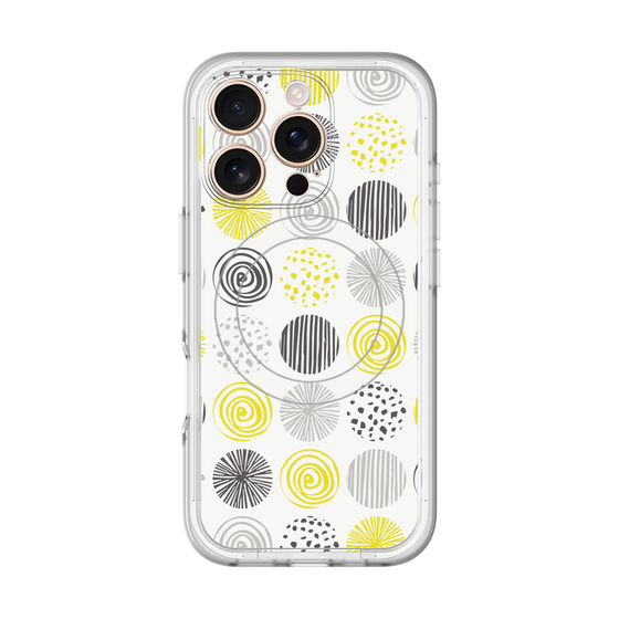 スリムプロテクションプレミアムケース with MagSafe［ Nordic Circle - Yellow ］