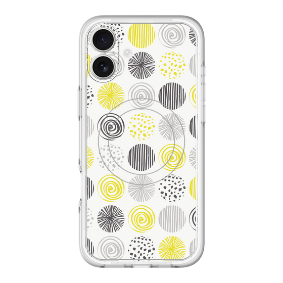 スリムプロテクションプレミアムケース with MagSafe［ Nordic Circle - Yellow ］