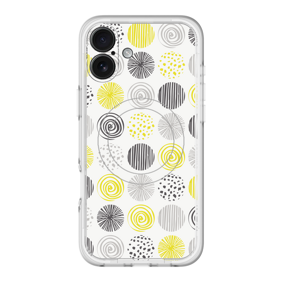 スリムプロテクションプレミアムケース with MagSafe［ Nordic Circle - Yellow ］