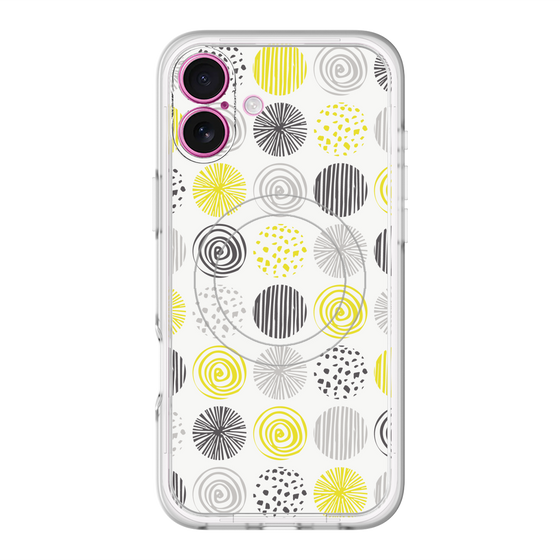 スリムプロテクションプレミアムケース with MagSafe［ Nordic Circle - Yellow ］