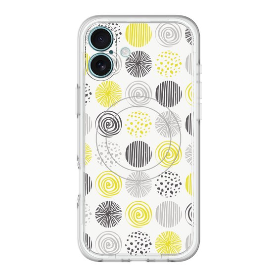 スリムプロテクションプレミアムケース with MagSafe［ Nordic Circle - Yellow ］