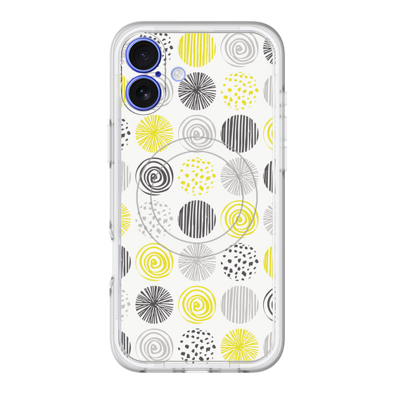 スリムプロテクションプレミアムケース with MagSafe［ Nordic Circle - Yellow ］